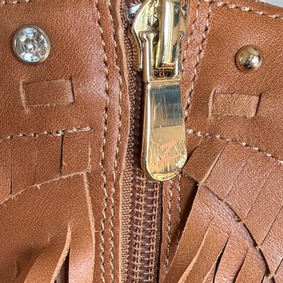 ZIGI Finlandia Fringe Tan Leather Boots NWOT- size 9 - Picture 16 of 16